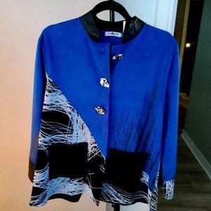 A new Lemon Grass patchwork ultra suede jacket